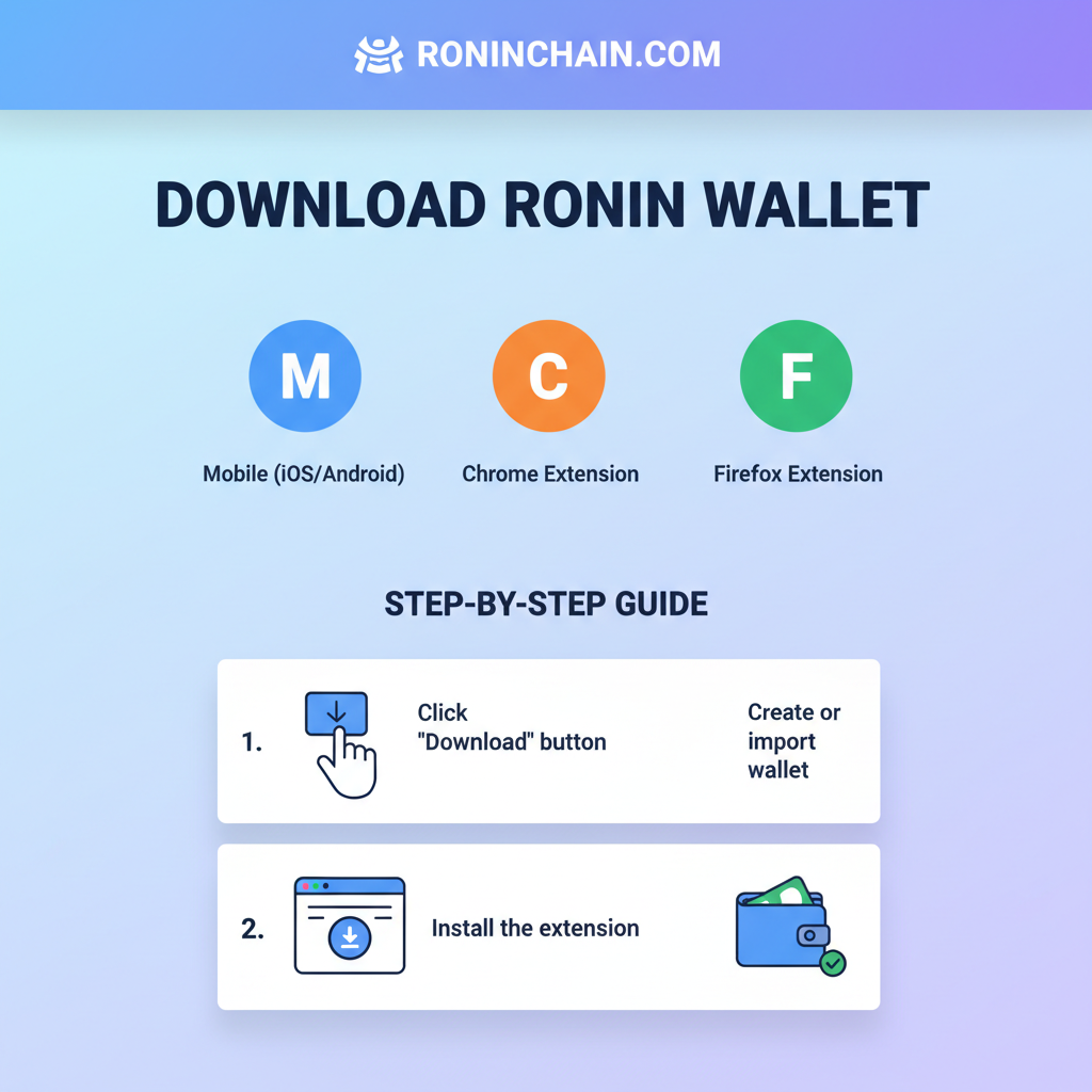 clean screenshot of Ronin Wallet download page on roninchain.com